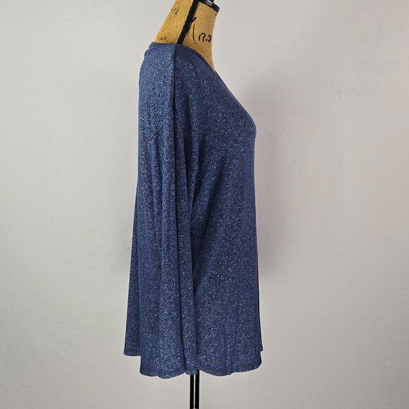 Motherhood Maternity Blue Knit Top Small SP Long Sleeve Criss Cross Back Casual - Picture 4 of 9